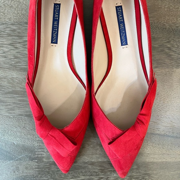 Stuart Weitzman Red Suede Flats NWOB - Picture 5 of 5